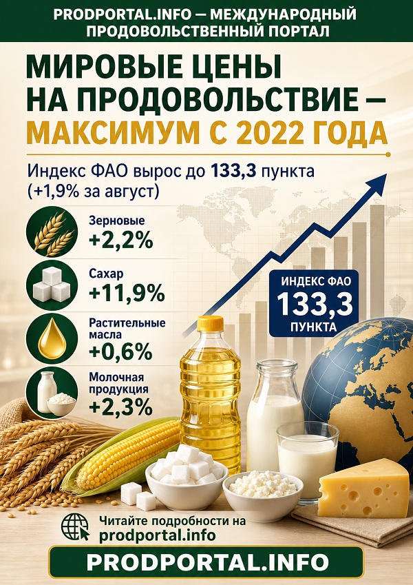 мировые цены на продовольствие достигли максимума с ноября 2022 года: фао предупреждает о новых рисках